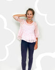 Red or Blue Dot 100% light weight voile cotton pleated top (limited addition) (1508524523616)