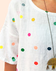 Only a few sizes left (one of each) Confetti 100% linen dress (9381827656)