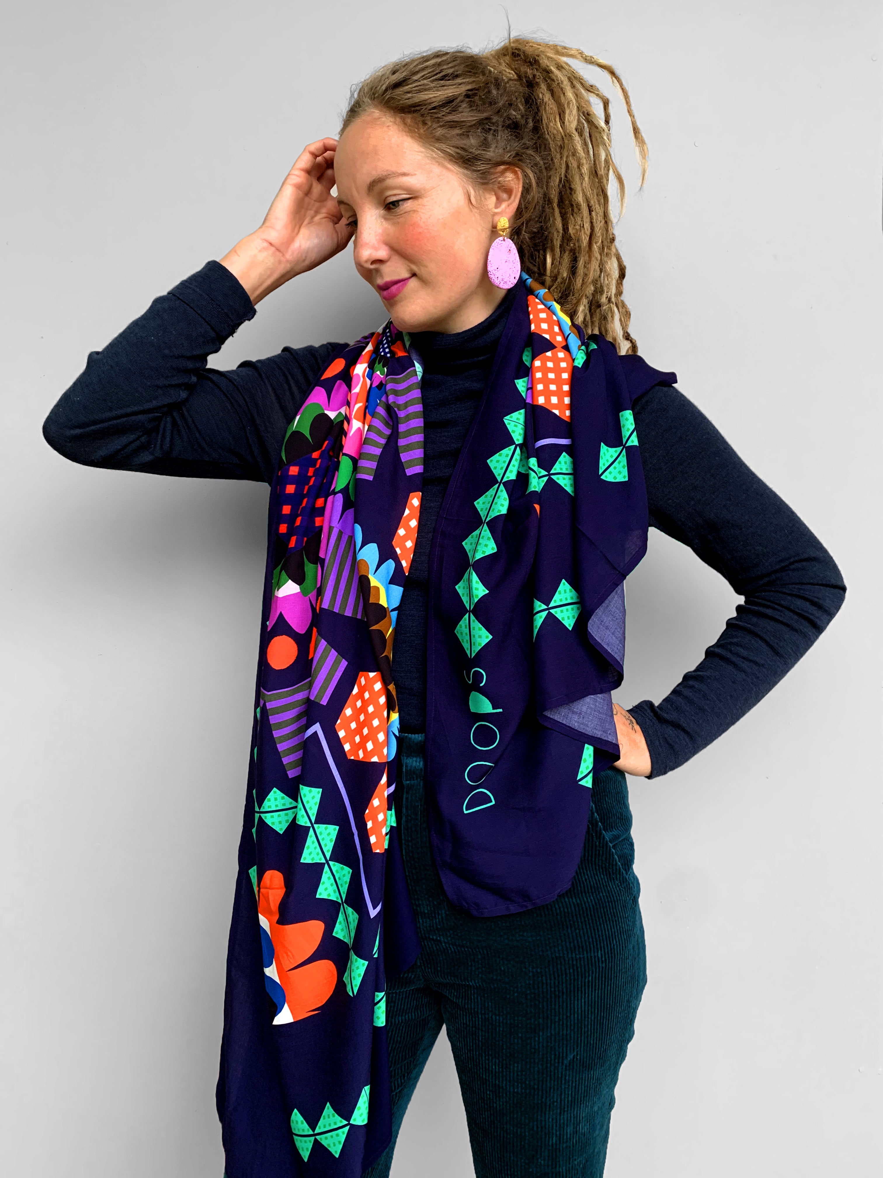 Florence Bloom cotton silk scarf