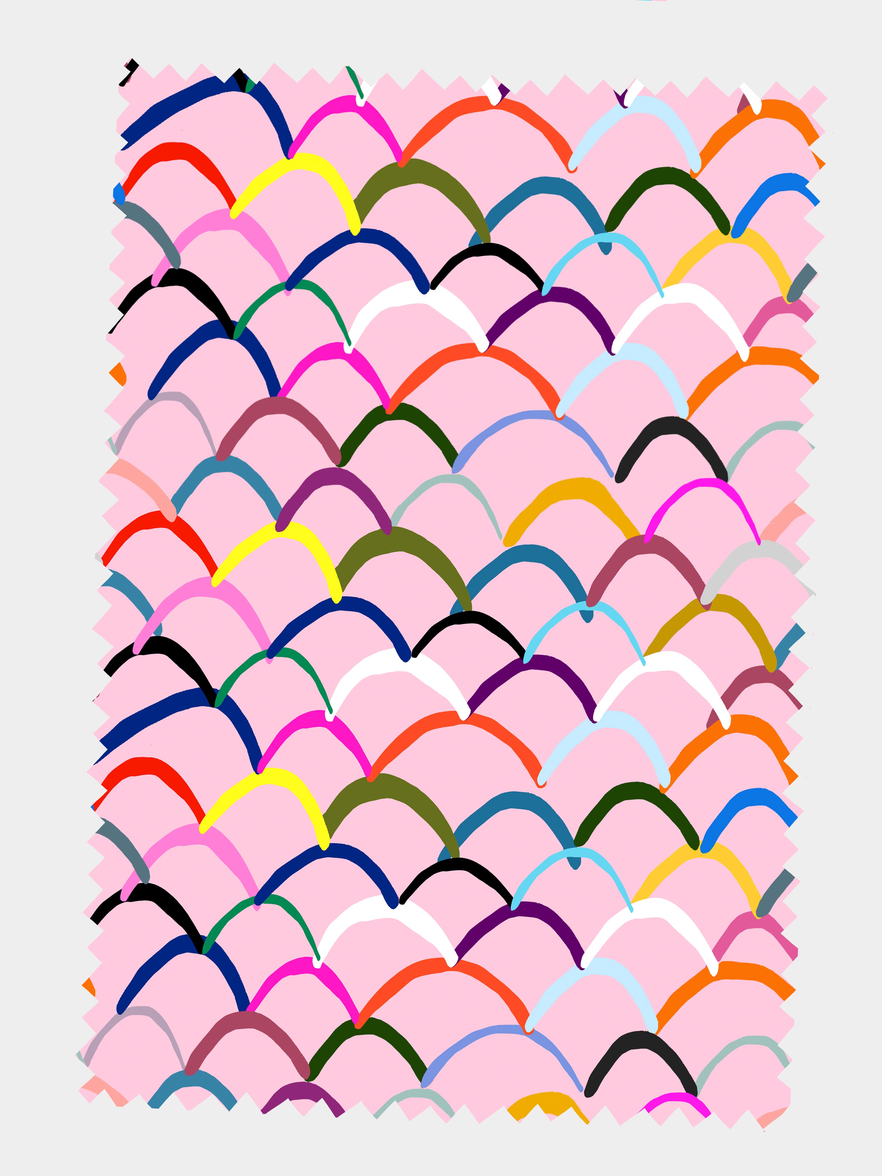Pink Waves cotton linen per metre (4634642055264)