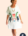  Crowned Banksia 100% linen dress (9381858504)