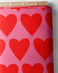 Red Hearts Cotton Seersucker (CUT PIECE 1.2M $20)