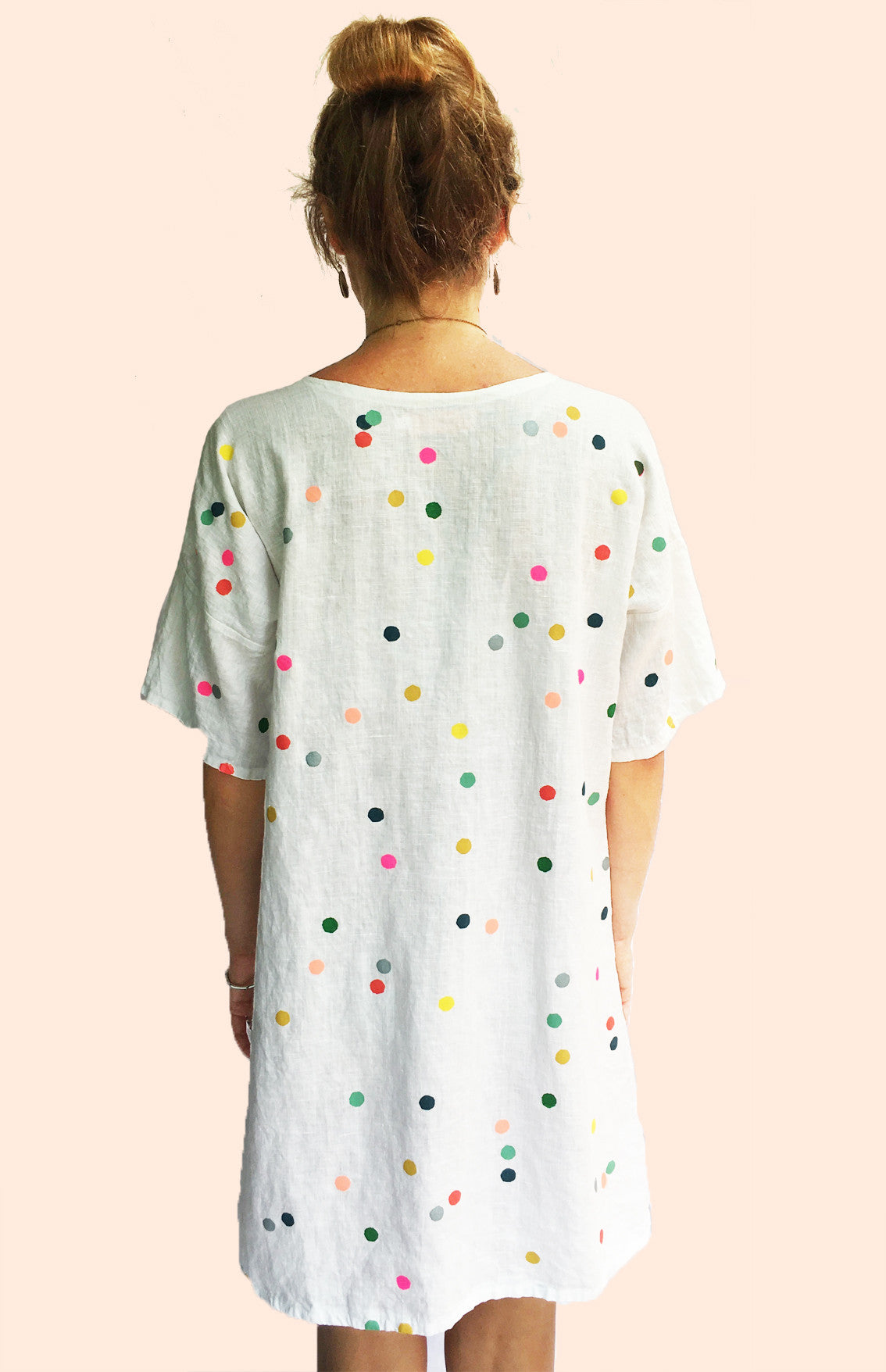 Only a few sizes left (one of each) Confetti 100% linen dress (9381827656)