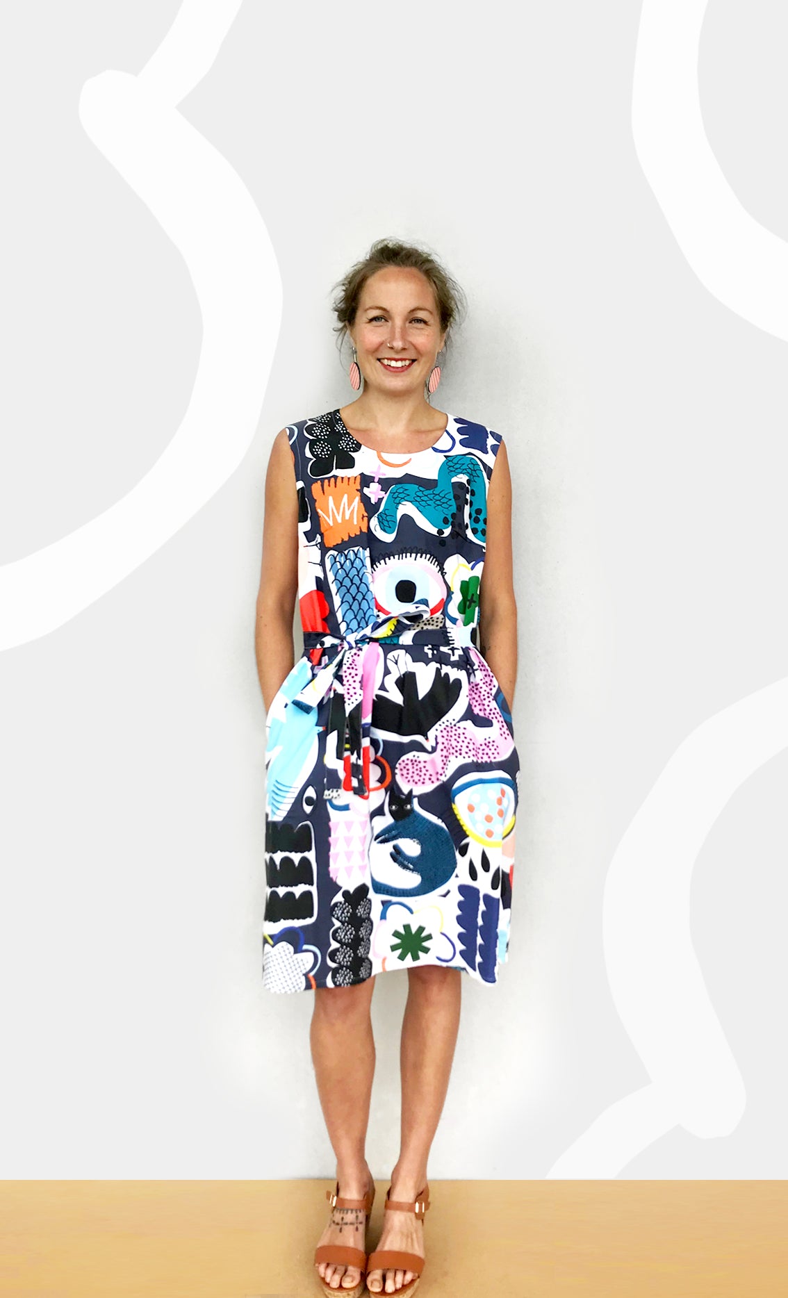 Doops Play 100% cotton dress with tie (1481172811872)